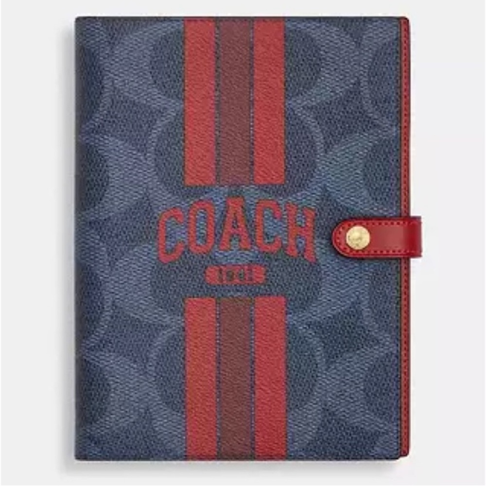 NWT Coach varsity Signature Blue and Red Notebook Cover